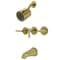 Kingston Brass KBX8137CML Three-Handle Tub and Shower Faucet, Brushed Brass KBX8137CML - alternate 1